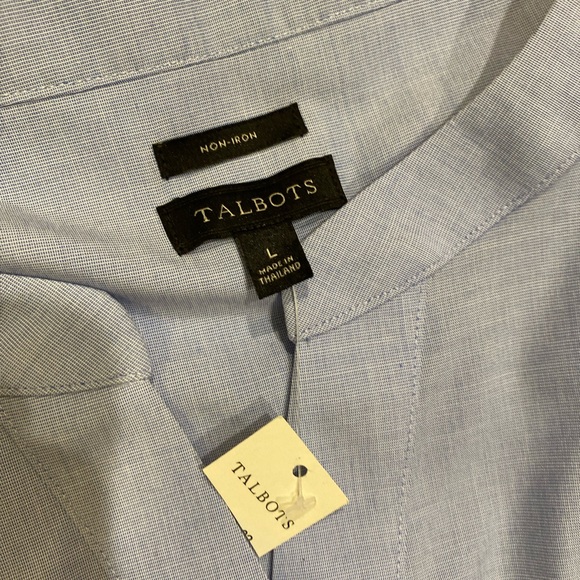 Talbots no iron blue shirt with 3/4 sleeves size Large - Picture 7 of 7